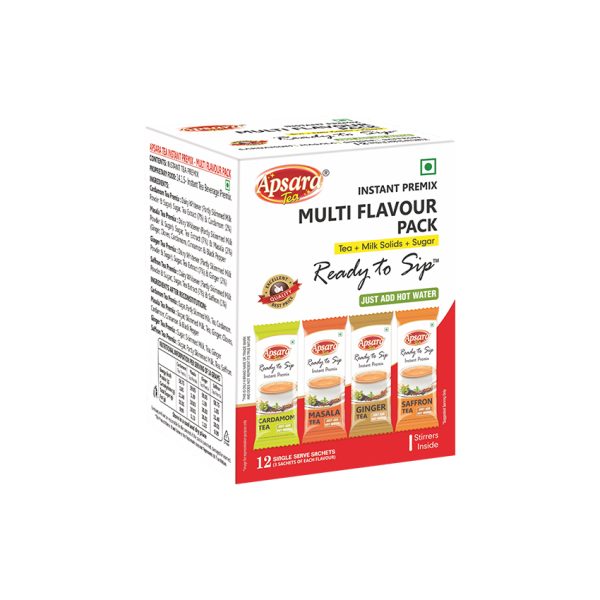 Apsara Tea Ready To Sip Instant Premix Multi Flavour Pack